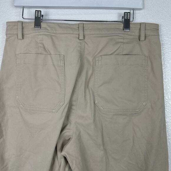 J Crew Pants Women Size 12 Wide Leg Chino Vintage Sandstone Classic Preppy - Picture 5 of 10
